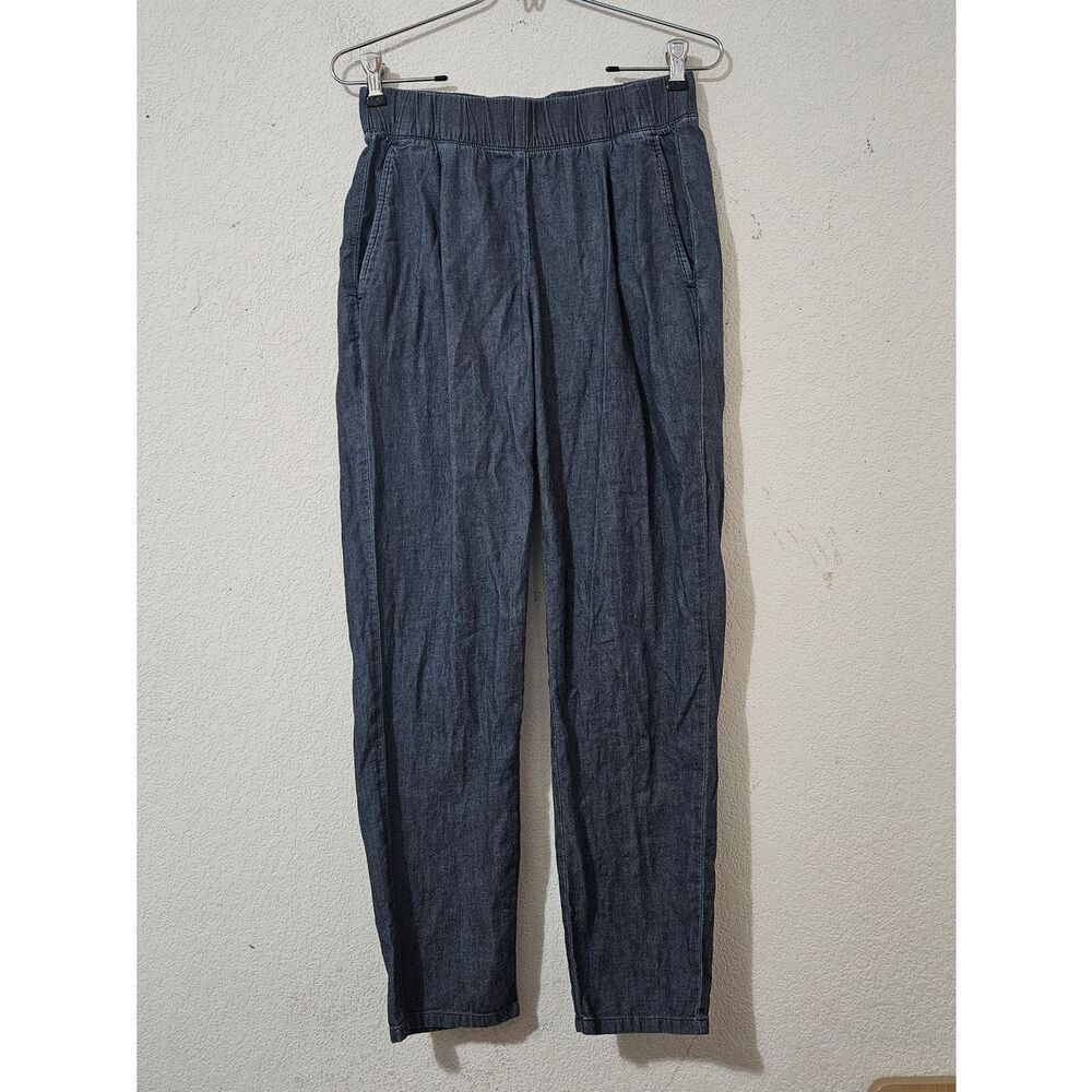 Eileen Fisher Airy 100% Organic Cotton Twill Tapered Pant - Picture 3 of 6